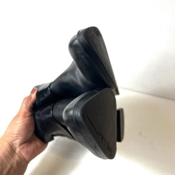 Sam Edelman Circus Womens 8 M Black Leather Comfort Casual Chunky Heel Zip Boots - Picture 6 of 11